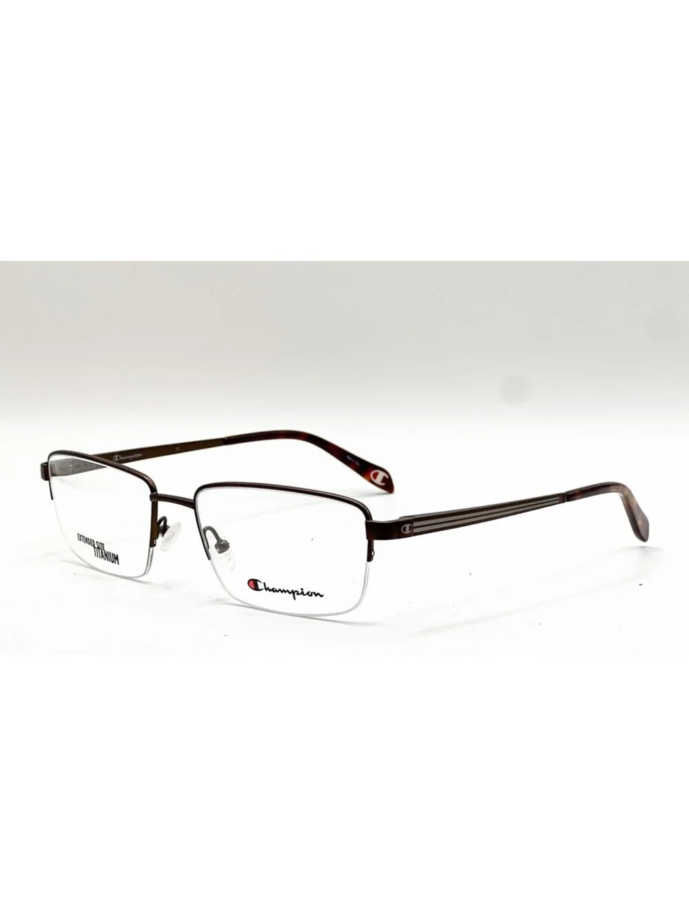 Champion CU4022 C03 Brown Semi Rimless Authentic Eyeglass Frames 57-19-150